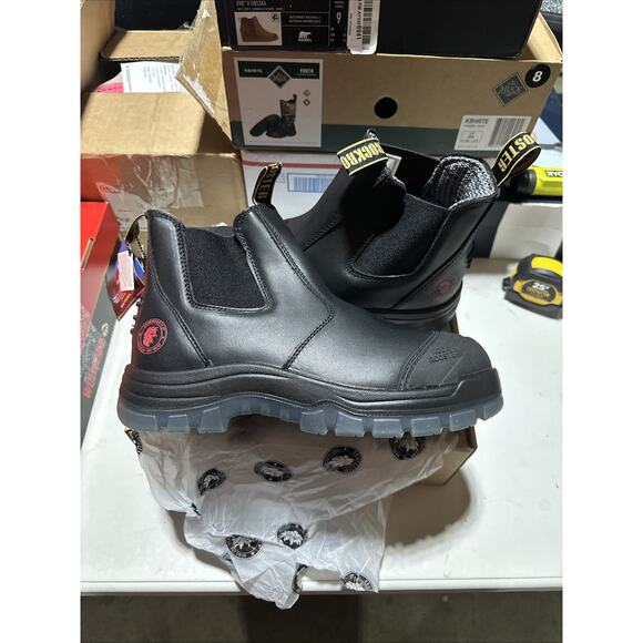 Rockrooster Bakken AK227 Mens Black Steel Toe Chelsea Work Boots Size 12 - Picture 1 of 10